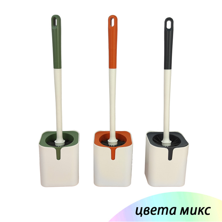 Ерш пластиковый для туалета с подставкой 11*47 см микс Baizheng