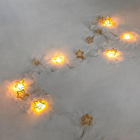 Гирлянда светодиодная 2 м 20 Led нить Звезды желтый XHP-41-2 Baizheng