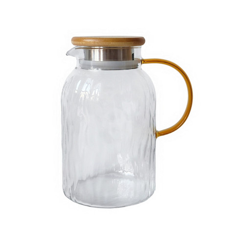 Кувшин стеклянный 1600 мл крышка ручка золото Baizheng