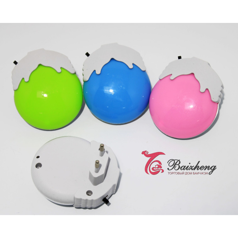 Cнимок Ночник светильник 8,*7*5,5 см  4 цвета LED 220-240 V Луна CL-0001 Baizheng