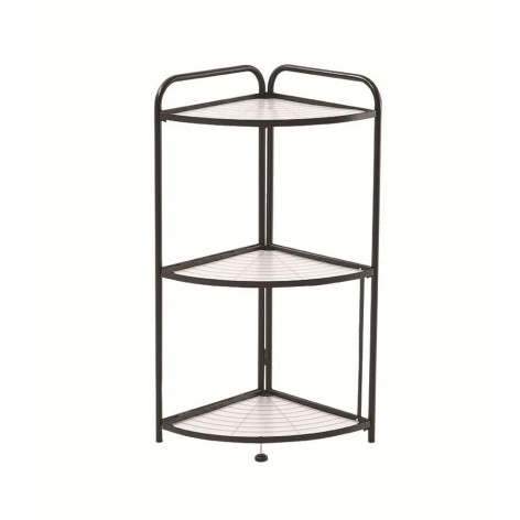 Этажерка металлическая 3-х ярусная 35х35х85 см угловая складная Baizheng