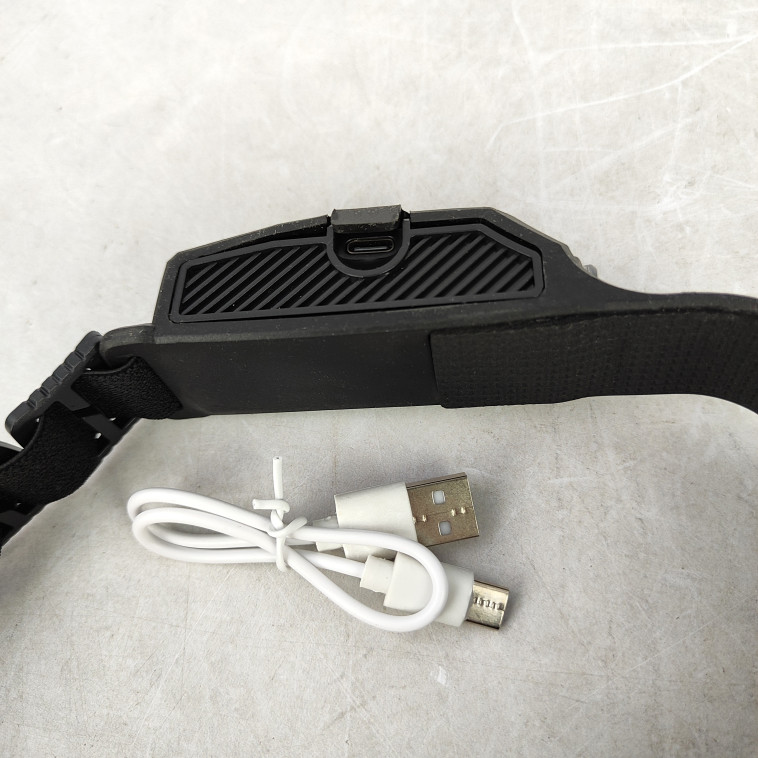 Фотография Фонарь налобный  33 см 3 led аккумулятор 4 режима usb Baizheng