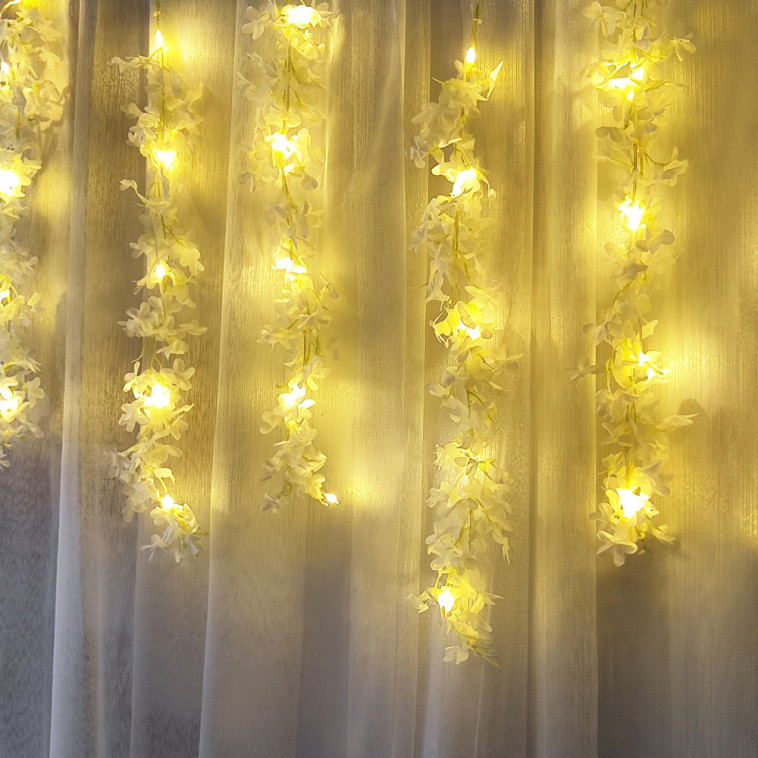 Изображение Гирлянда светодиодная 3*0,6 м 100 led бахрома желтый Цветы NP-3390 Fex
