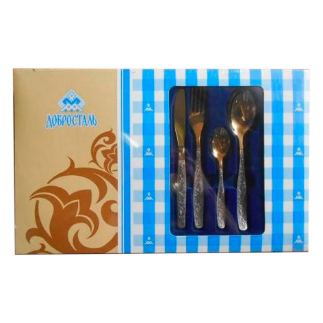 Набор нержавеющая сталь столовый  24 предметов пенал М13 Уралочка Добросталь