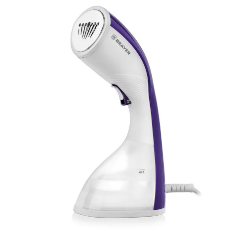 Отпариватель 1,4 кВт ручной складной 0,22 л 25 г/мин щетка вертикальное отпаривание бело-фиолет Brayer