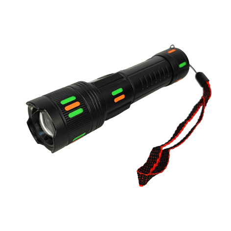 Фонарь ручной  16,5*3,9 см 1200 мАч USB телескопическая фокусиров 3 режимов черный Baizheng