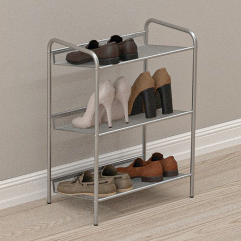 Подставка металлическая для обуви 3-х ярусная 45х26х60 см графит Женева 13 ЗМИ