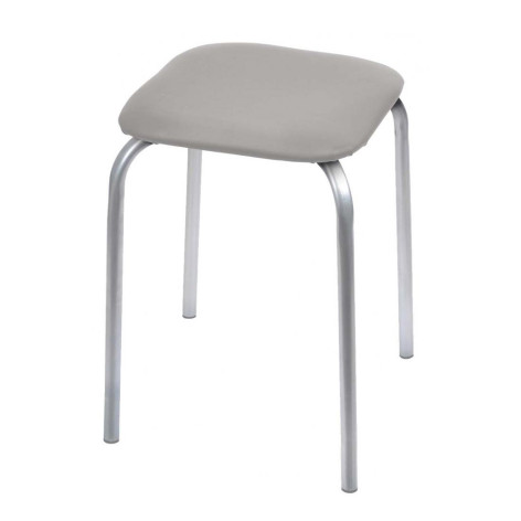 Табурет металлический 370х370х460 мм с мягким сиденьем серый Классика 3 Nika