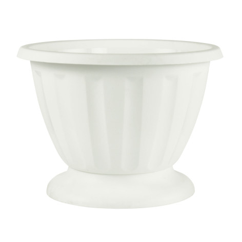 Вазон пластиковый 10 л 33х33х27,5 см ножка белый Пальмира Альтернатива