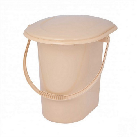 Ведро туалет пластиковый 18 л съемная крышка бежевый Альтернатива