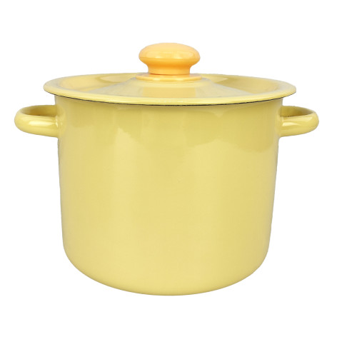 Кастрюля эмалированная 3,5 л петля палевый Стальэмаль