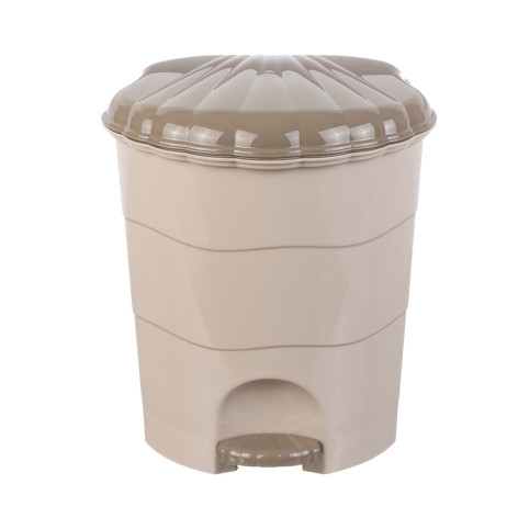 Ведро пластиковое для мусора 18 л с педалью латте-капучино Violet