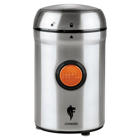 Кофемолка нержавеющая сталь  300 Вт 60 гр чаша сталь 3D форма ножей импульс стальной LE-1724 Leonord Кофемолка нержавеющая сталь  300 Вт 60 гр чаша сталь 3D форма ножей импульс стальной LE-1724 Leonord