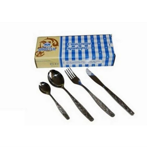 Набор нержавеющая сталь столовый  24 предметов картон короб М13 Уралочка Добросталь