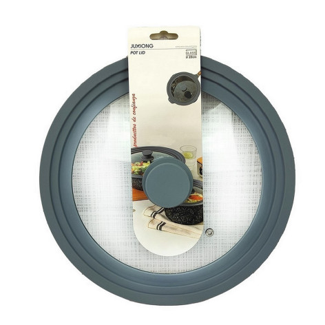 Крышка стеклянная 22 см без ручки силикон обод Baizheng