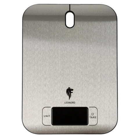 Весы кухонные электронные 5 кг 16х22 см металл площадка дисплей металлик LE-1705 Leonord