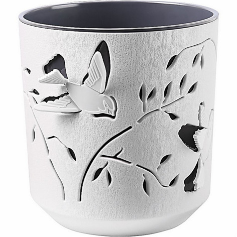 Кашпо пластиковое  2,5 л белый вставка антрацит Колибри Bmc