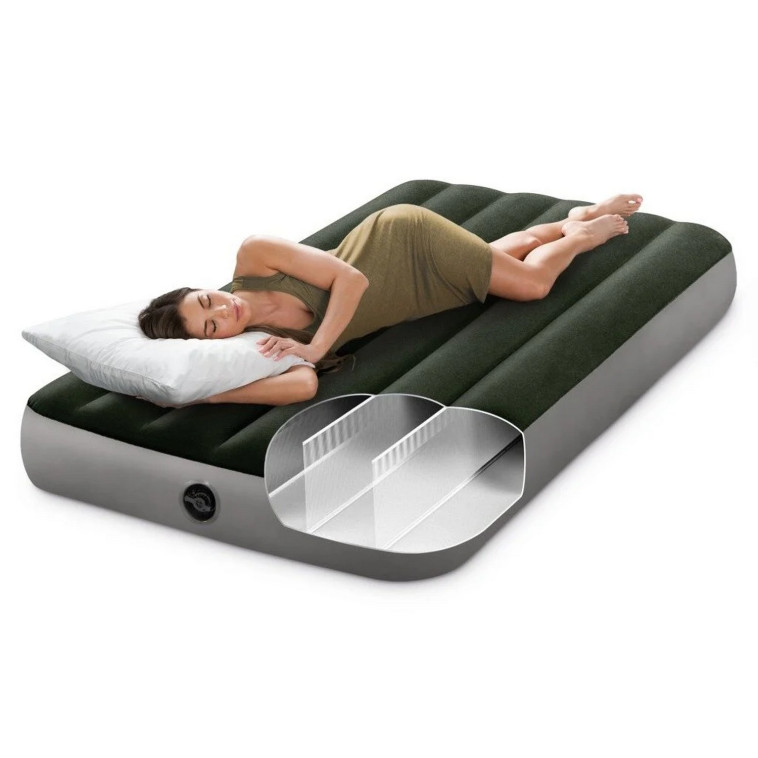 Рисунок Матрас надувной 191*99*25 см встроенный ножной насос Intex
