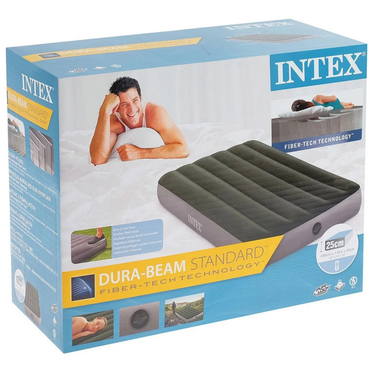 Мини фото №2 Матрас надувной 191*99*25 см встроенный ножной насос Intex