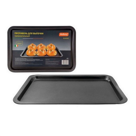 Противень стальной 38х26,7х1,6 см для выпечки Mallony