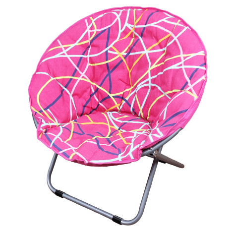 Кресло туристическое складное76*76*77 см круглое до 120 кг розовый Baizheng