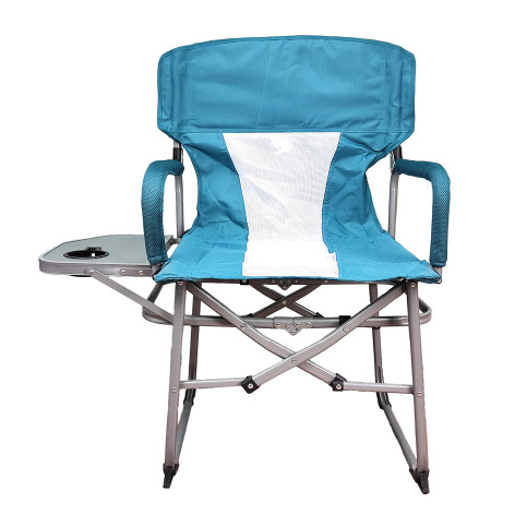 Стул со спинкой туристический складной 59*51,5*93 см до 120 кг столик бирюза Baizheng