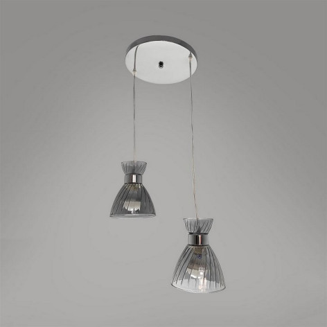 Люстра кухонная 2 плафона 33,5*23,5*80 см Е27 60Вт 9м2 плафон стекло хром Baizheng