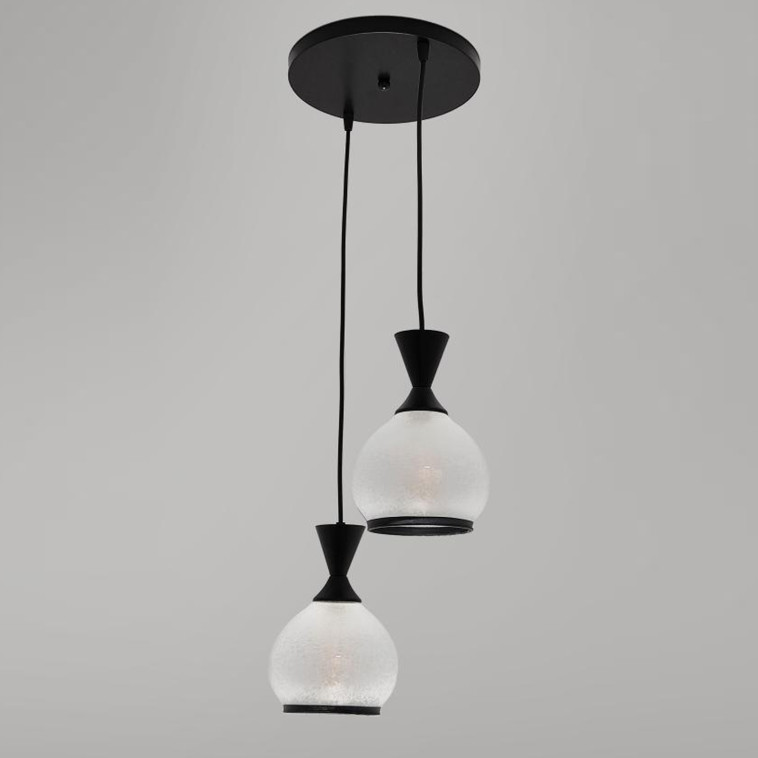 Фото Люстра кухонная 2 плафона 35*23,5*80 см Е27 60Вт 9м2 плафон стекло черный Baizheng