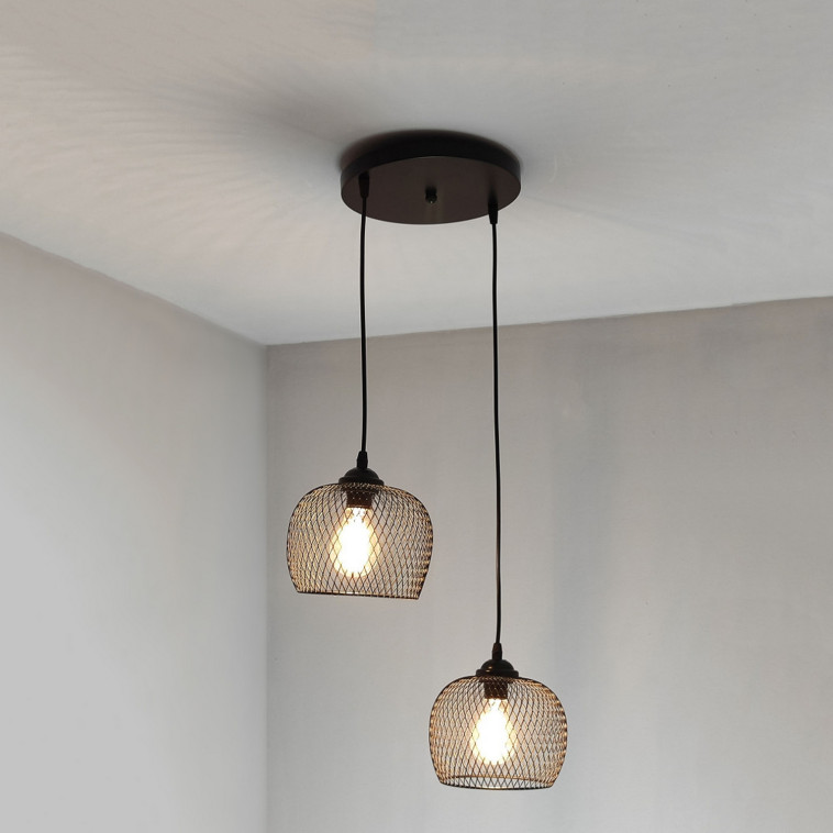 Изображение Люстра кухонная 2 плафона 37*23,5*80 см Е27 60Вт 9м2 черный Baizheng