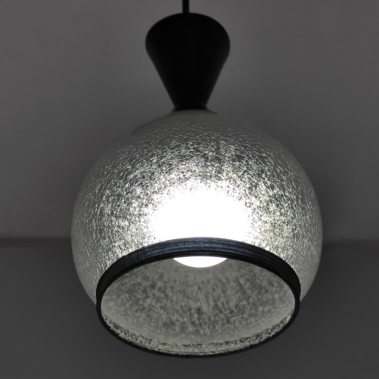 Изображение Люстра кухонная 3 плафона 35*100 см Е27 60Вт 12м2 плафон стекло черный Baizheng