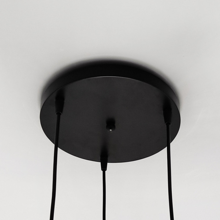 Картинка Люстра кухонная 3 плафона 35*100 см Е27 60Вт 12м2 плафон стекло черный Baizheng