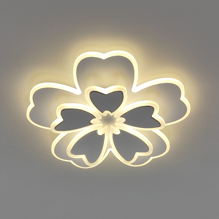 Изображение Люстра светодиодная 10 плафонов 52*52*7 см 132 Вт 9504LM 25м2 3 цвета пульт белый Baizheng