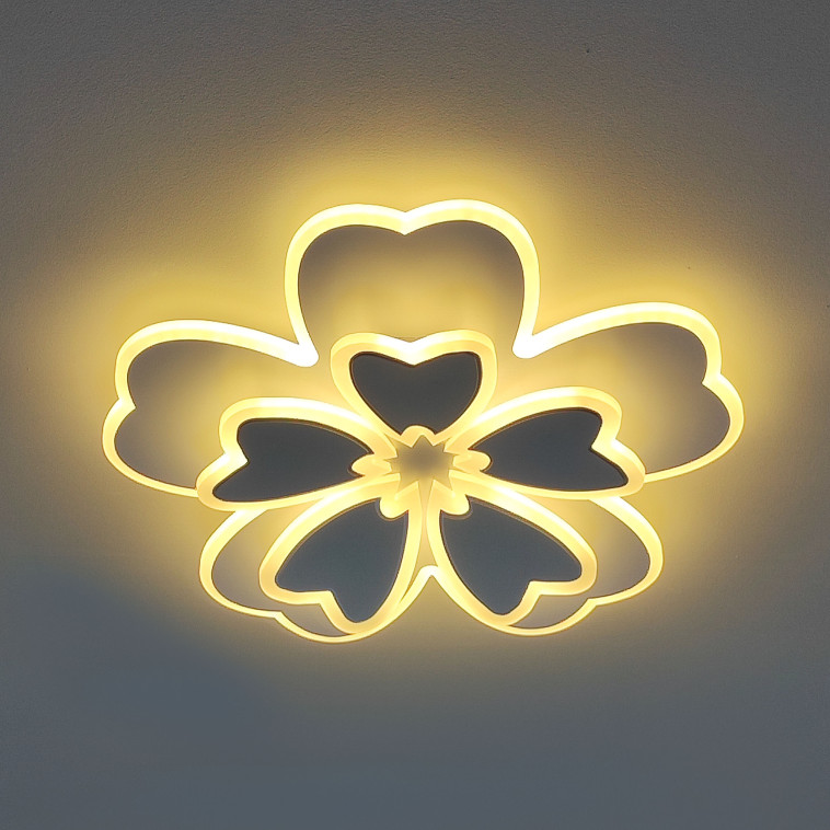 Картинка Люстра светодиодная 10 плафонов 52*52*7 см 132 Вт 9504LM 25м2 3 цвета пульт белый Baizheng