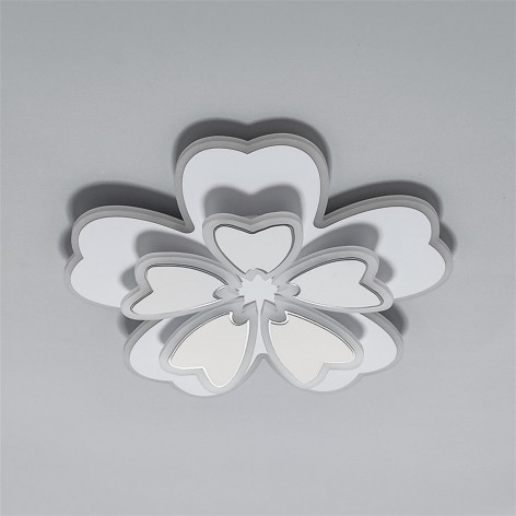 Люстра светодиодная 10 плафонов 52*52*7 см 132 Вт 9504LM 25м2 3 цвета пульт белый Baizheng