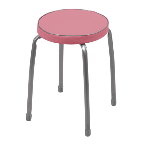 Табурет металлический 340*340*460 мм с мягким сиденьем пепельная роза Фабрик 2 Nika