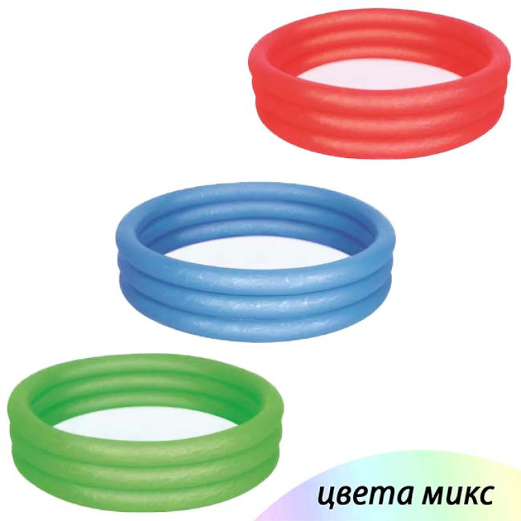 Бассейн надувной 102*25 см 101 л микс Bestway