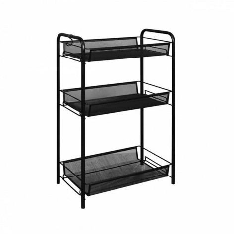 Этажерка металлическая 3-ярусная 44х25х71,5 см черная Ладья 2 ЗМИ