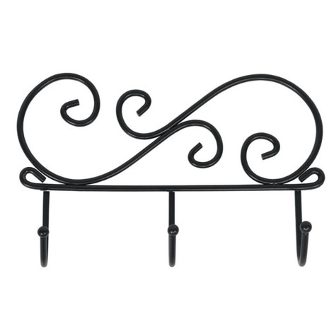 Вешалка металлическая настенная 200х40х130 мм черный Кружева 3 ЗМИ Вешалка металлическая настенная 200х40х130 мм черный Кружева 3 ЗМИ