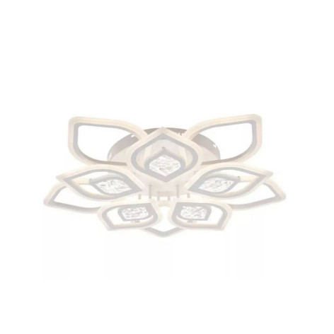 Люстра светодиодная 10 плафонов 85*12 см 190Вт 13680LM 32м2 3 цвета пульт белый Baizheng