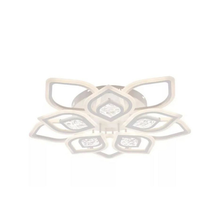 Люстра светодиодная 10 плафонов 85*12 см 190Вт 13680LM 32м2 3 цвета пульт белый Baizheng