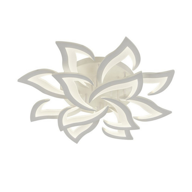 Люстра светодиодная 12 плафонов 73,8*12 см 168 Вт 12096LM 30м2 3цвета пульт белый Baizheng