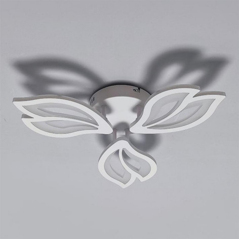 Люстра светодиодная 3 плафона 50*7,5 см 54 Вт 3888LM 15м2 3 цвета пульт белый Baizheng