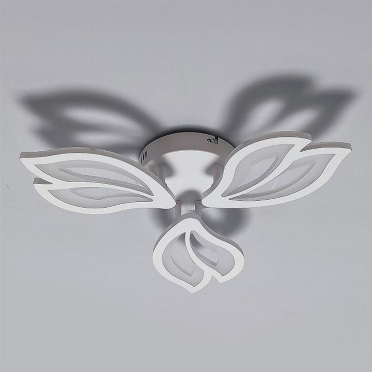 Люстра светодиодная 3 плафона 50*7,5 см 54 Вт 3888LM 15м2 3 цвета пульт белый Baizheng