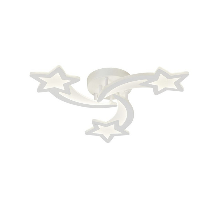 Люстра светодиодная 3 плафона 57,2*7,5 см 78 Вт 5616LM 20м2 3 цвета пульт белый Baizheng