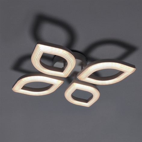 Люстра светодиодная 4 плафона 22*22*20 см 64Вт 4608LM 20м2 3 цвета пульт белый Baizheng