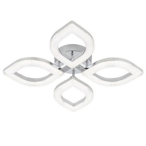 Люстра светодиодная 4 плафона 54,8*7,5 см 56 Вт 4032LM 25м2 3 цвета пульт белый Baizheng