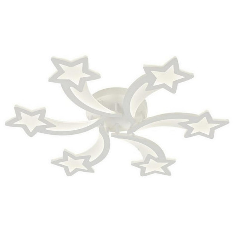 Люстра светодиодная 6 плафонов 71,2*7,5 см 156Вт 11232LM 27м2 3 цвета пульт белый Baizheng