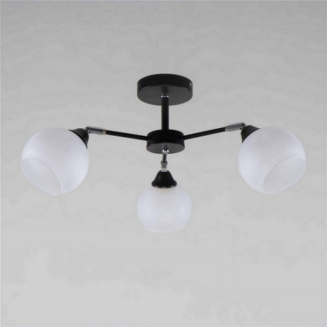 Светильник спот 3 плафона 60*60*25 см Е27 60Вт 12м2 плафон стекло черный Baizheng