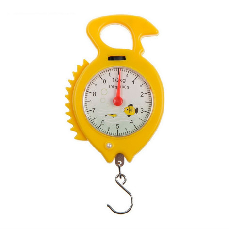 Безмен механический 10 кг деление 100 гр желтый Рыбка HS-3009M HomeStar