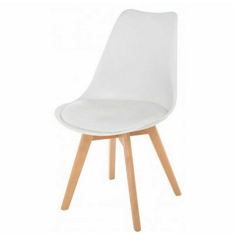 Стул полипропилен 46*49*82 см до 120 кг мягкое сидение белый Baizheng